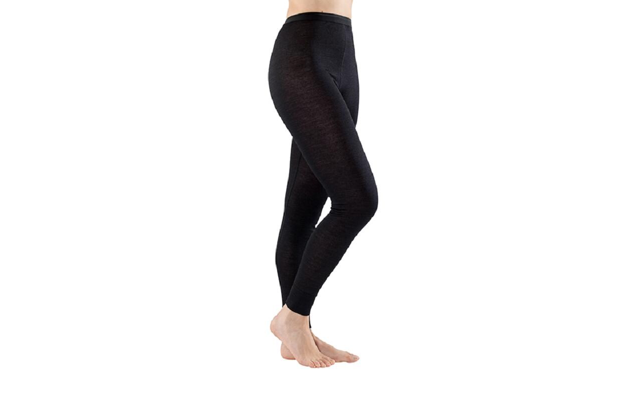 Damen Hose lang schwarz XLThermowäsche Damen Hose mit Merinowolle und Seide