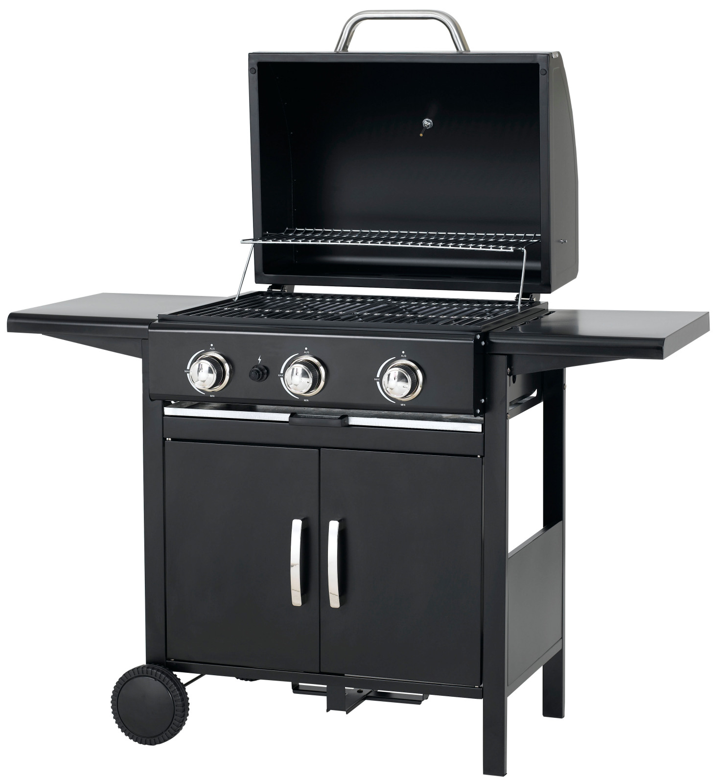 Gasgrill MAYFIELD - schwarz - 3 Edelstahlbrenner