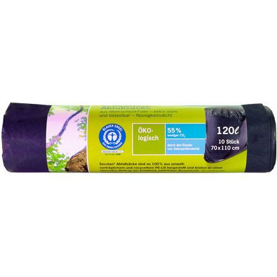 Sac poubelle renforcé, 120 litres, noir