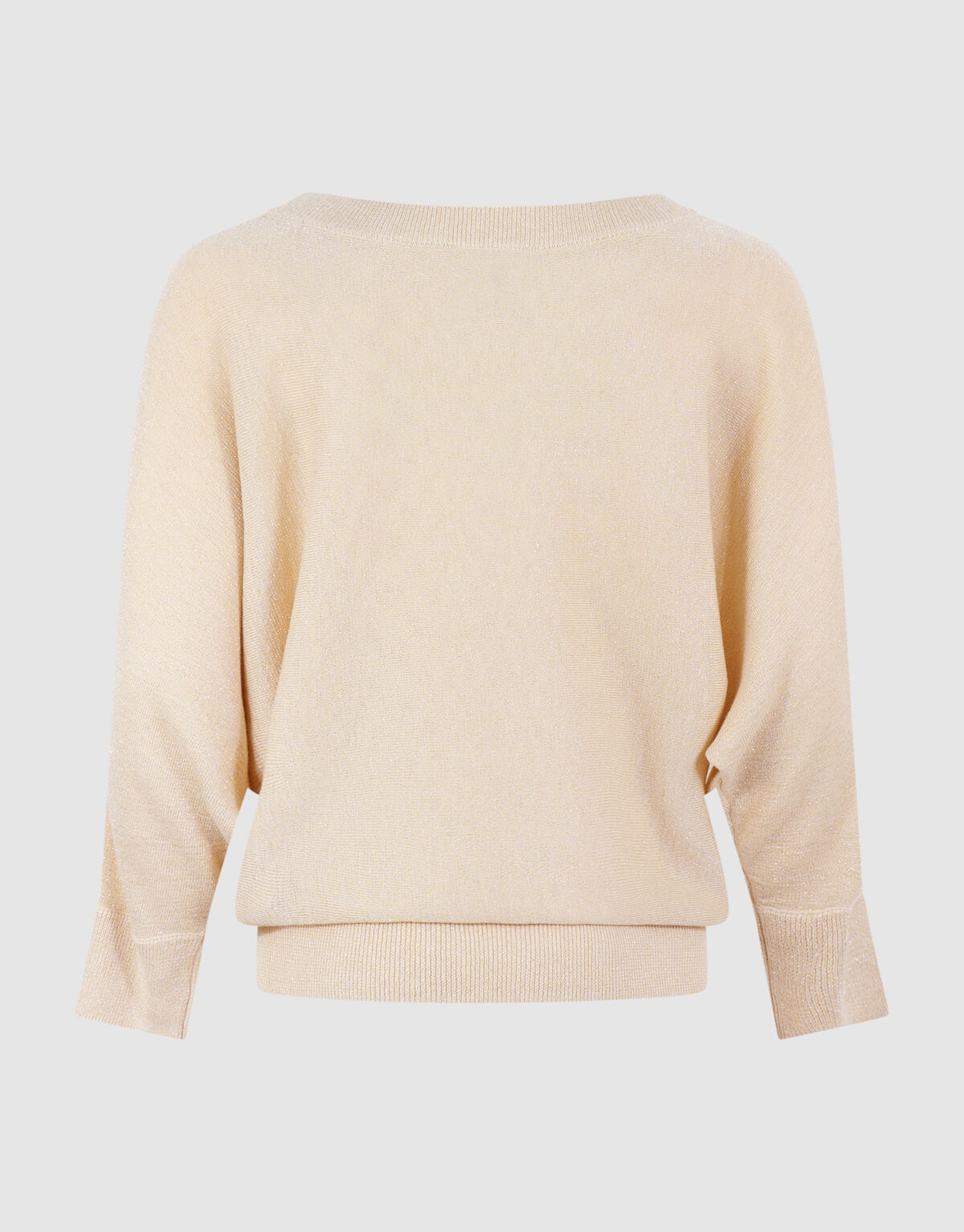 Glitter Vleermuis Trui Beige