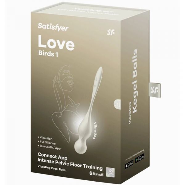 Satisfyer Love Birds 1 Bola de Kegel Vibrante Branco   Aplicativo Gratuito