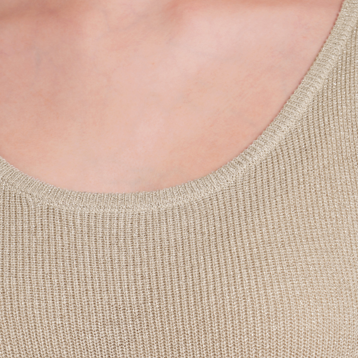 Gina Collection Damen Top mit Effektgarn beige