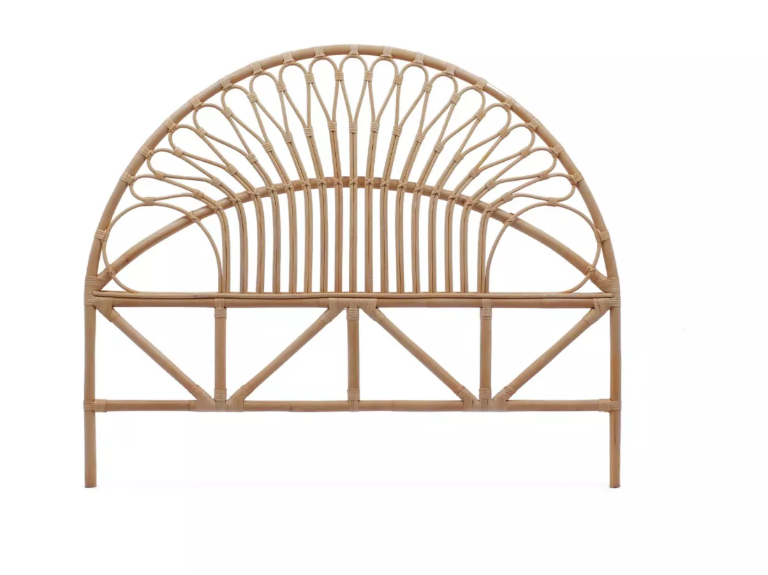 Tête de lit en rotin naturel. L 140 x P3 x H115cm