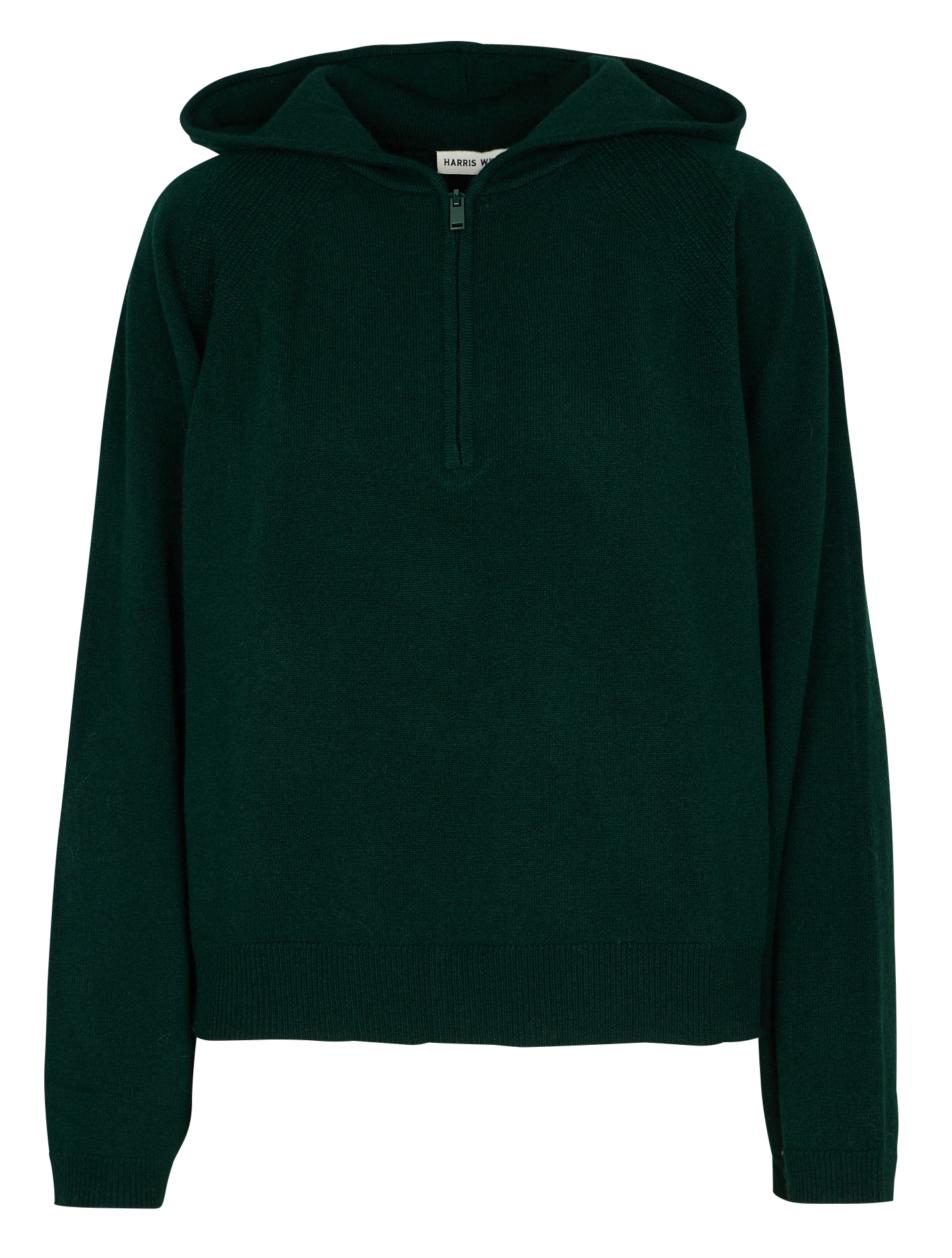 EMILE - Pull à capuche zippé en laine mérinos | Vert