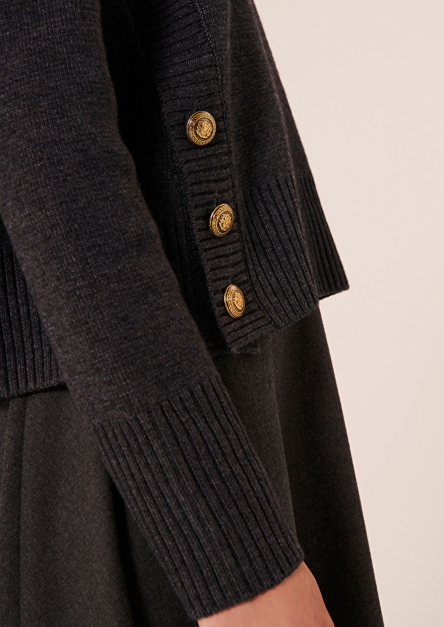 Pull Praguegris en laine