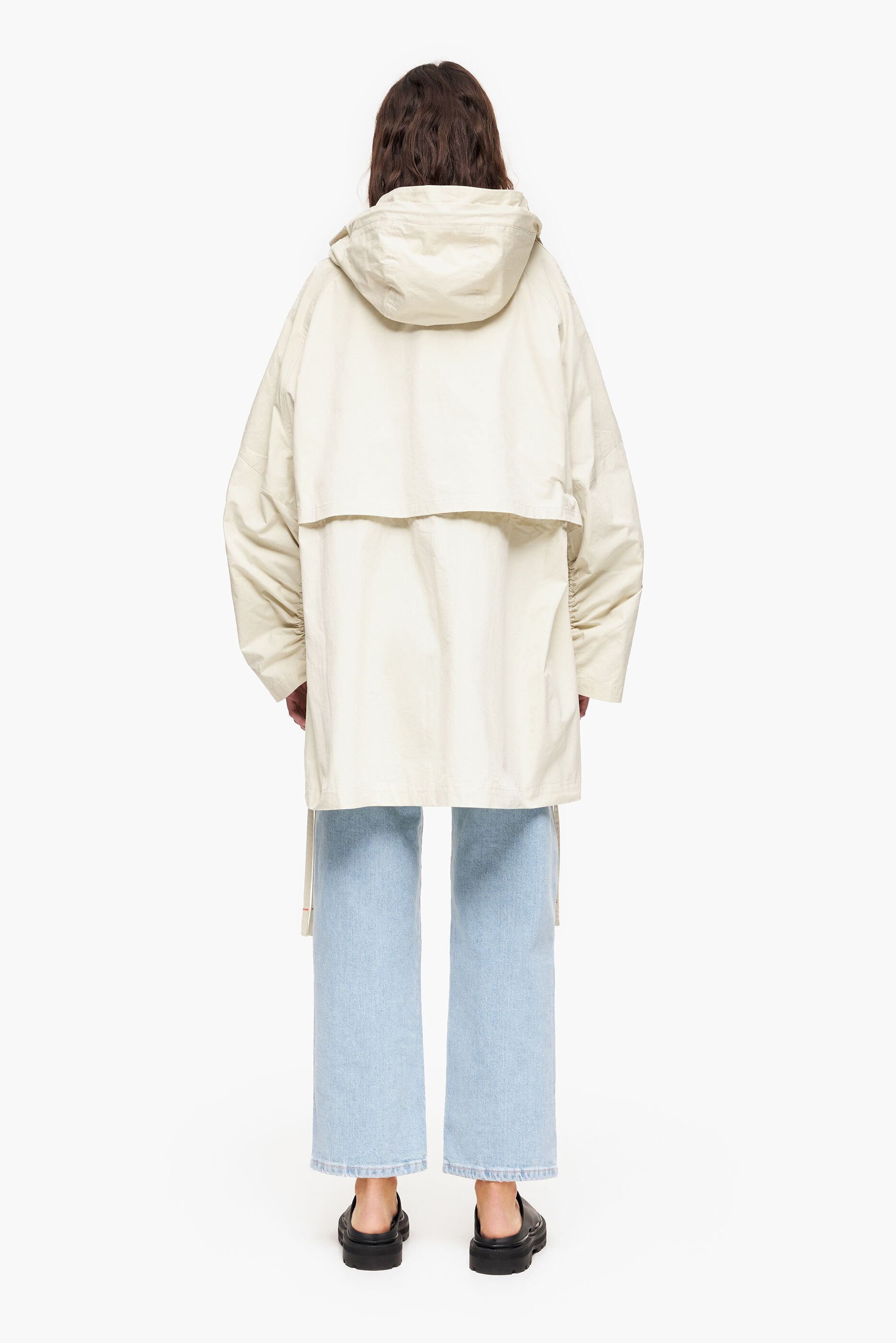 sobretudo verde-lavado oversized