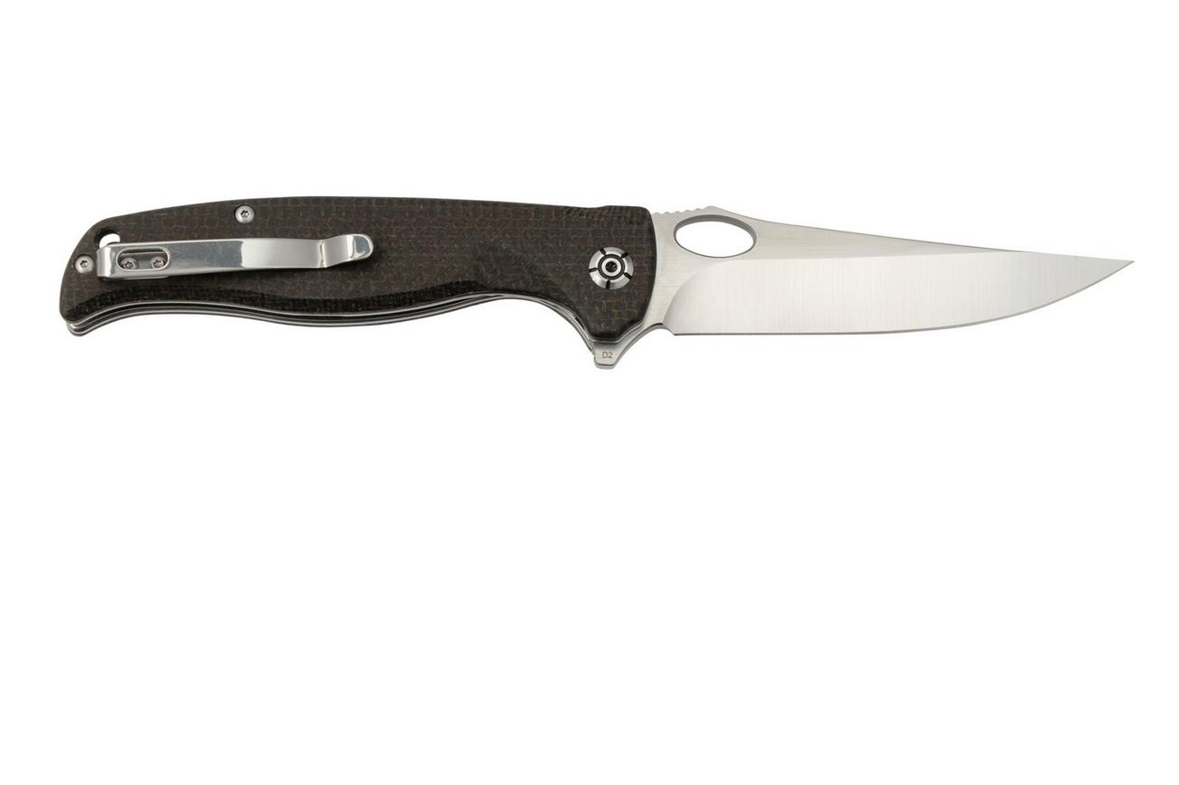QSP Knife Gavial, QS126-D1 Satin D2, Dark Brown Micarta zakmes