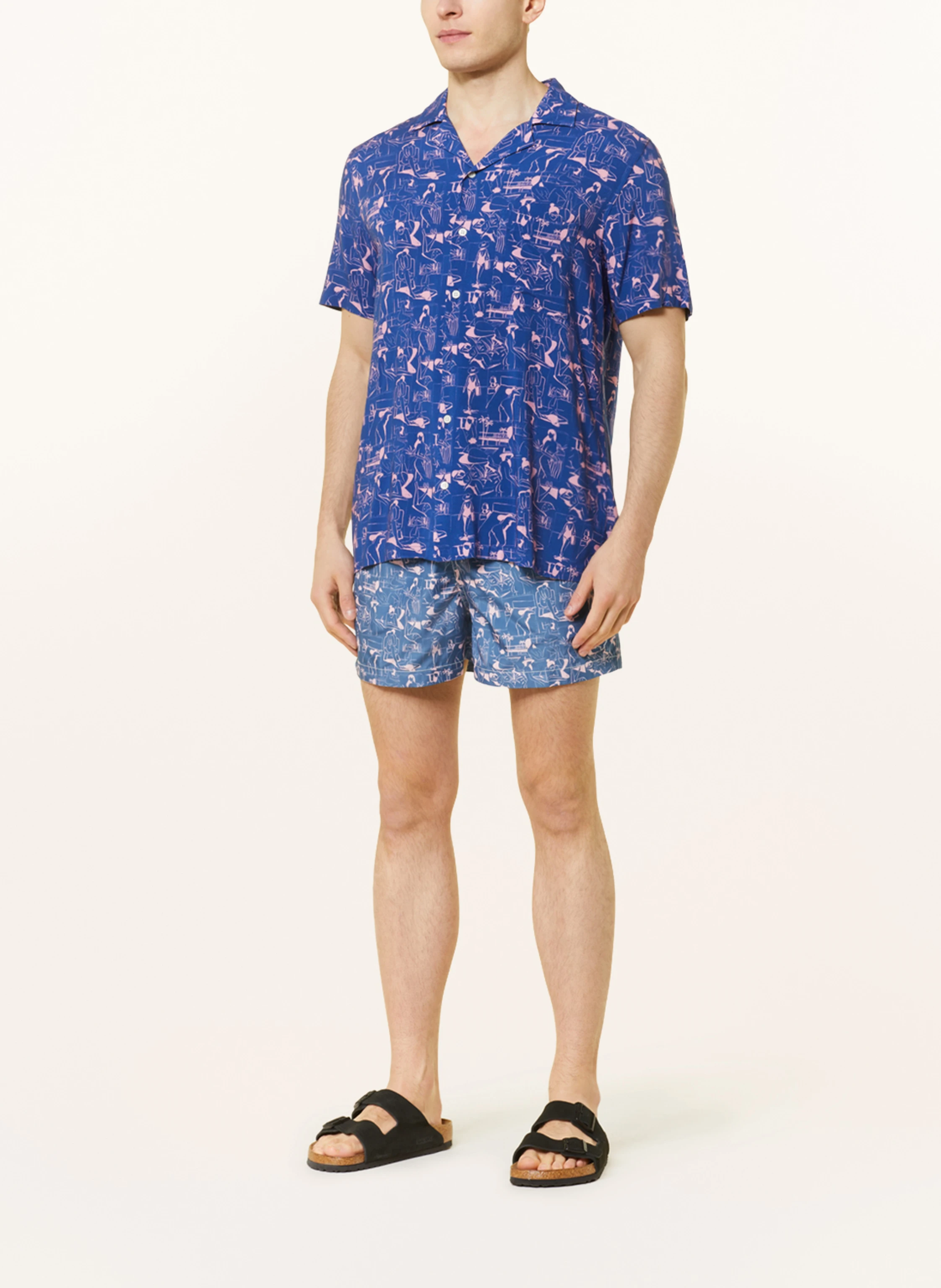 arrels BARCELONA Resorthemd BLUE VACANCES × QUENTIN MONGE Comfort Fit