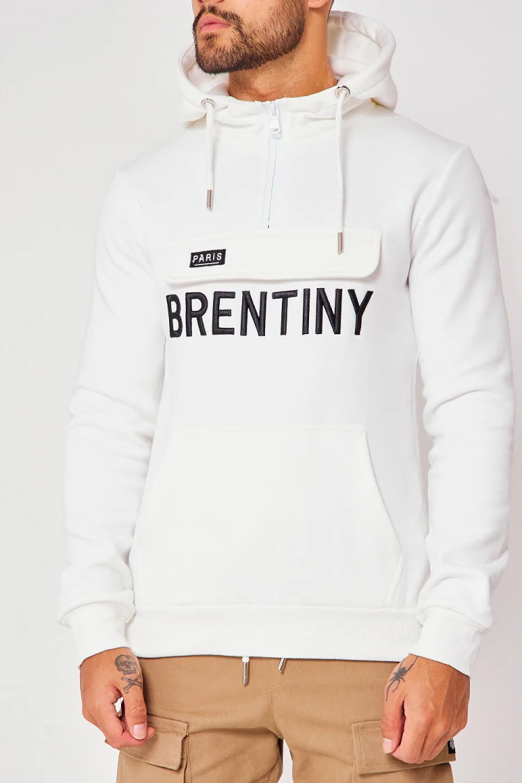 Sweat demi-zip blanc Brentiny