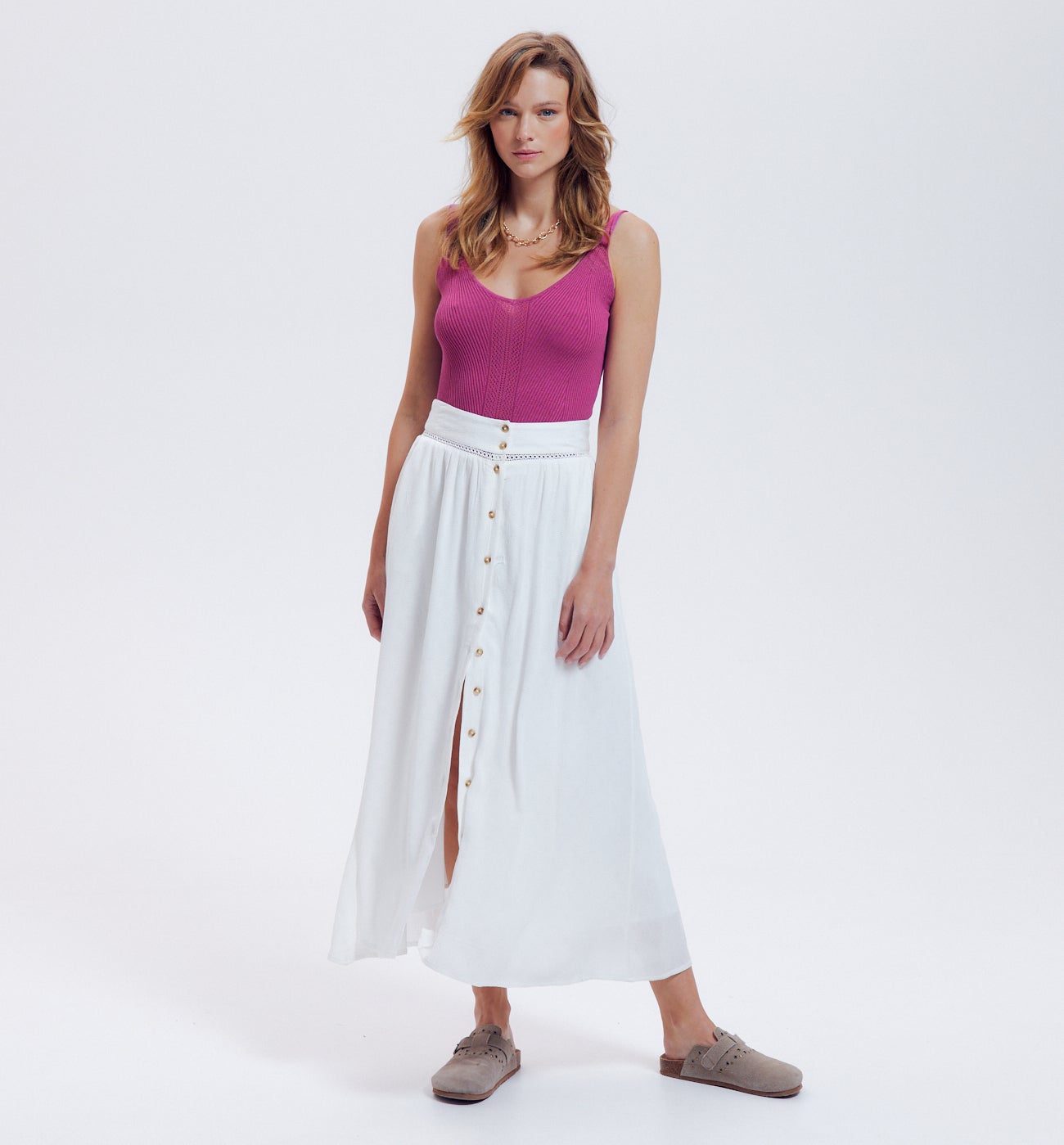 Crop top en tricot fin - Cassis