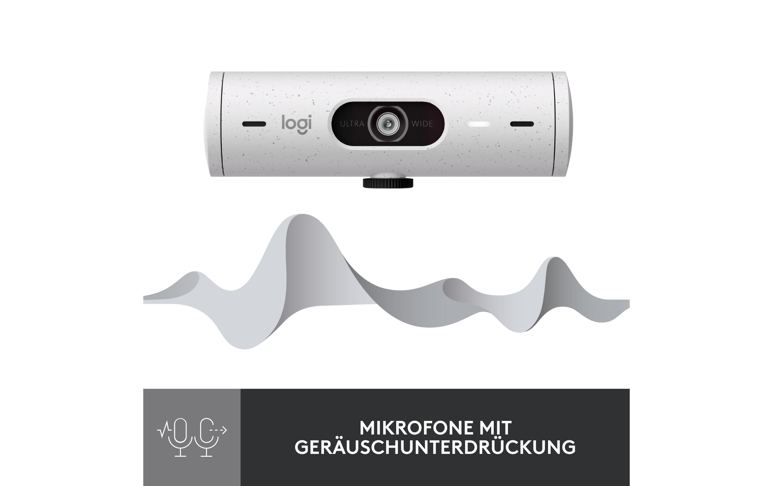 Webcam Brio 500 WeissFull HD-Webcam mit RightLight 4 und HDR