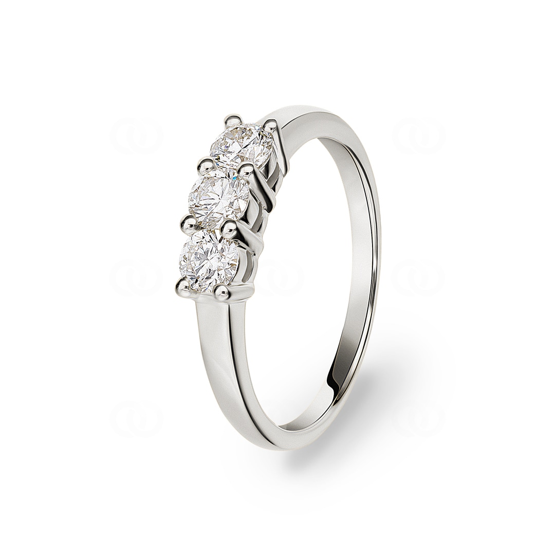 0.63 Karat Trilogie Diamantring 750/18 K Weissgold