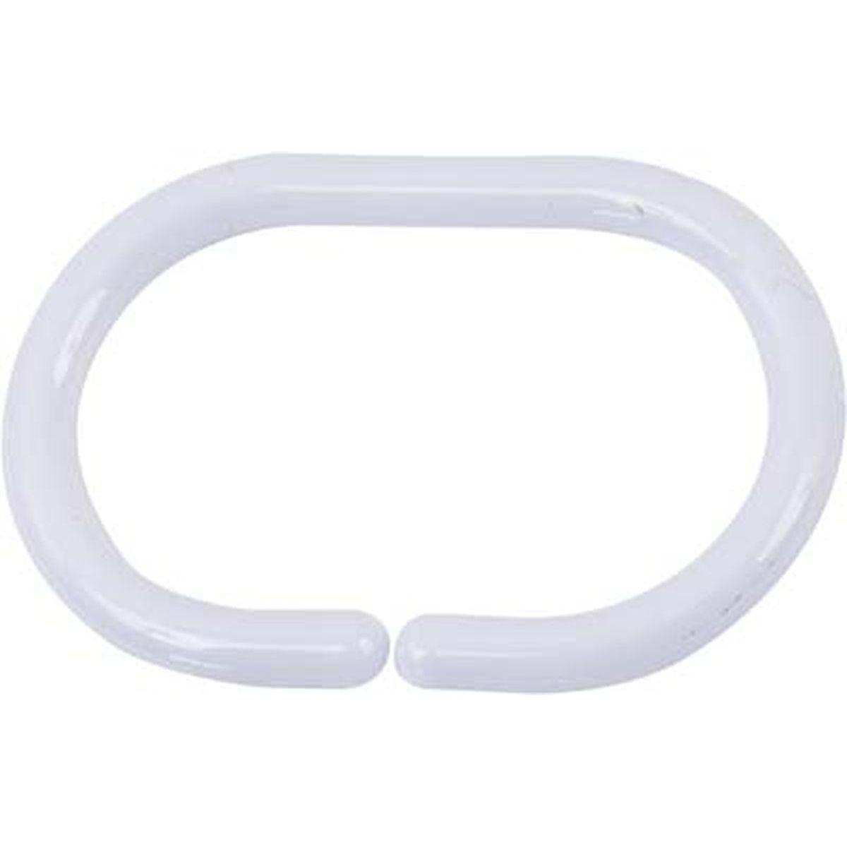 SET DE 12 ANNEAUX DE DOUCHE PS  BLANC