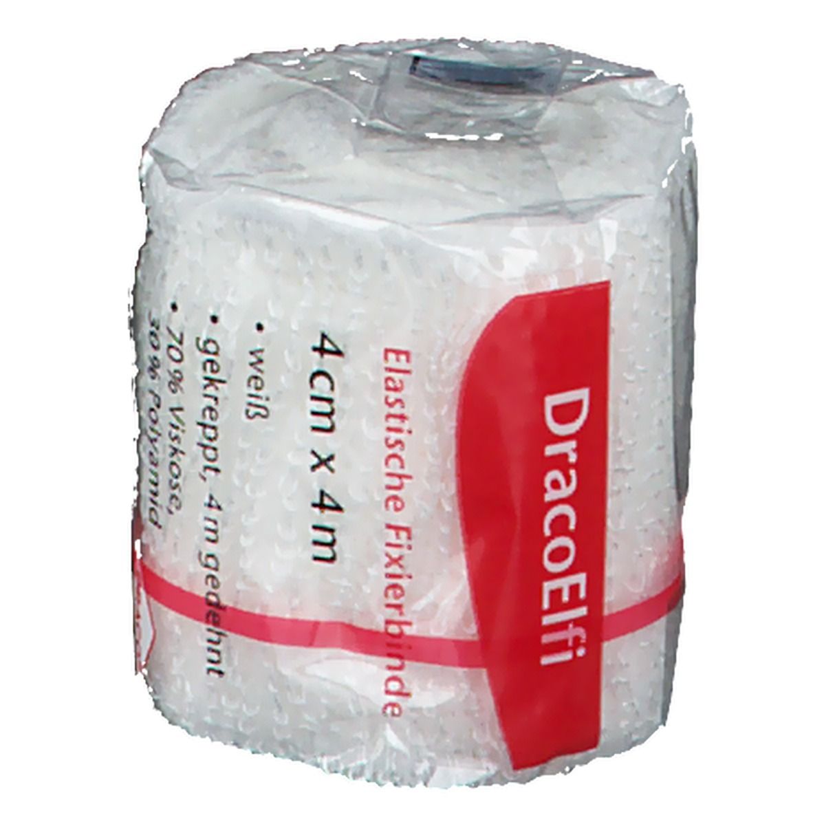 DracoElfi elastische Fixierbinde 4 cm x 4 m cellophaniert