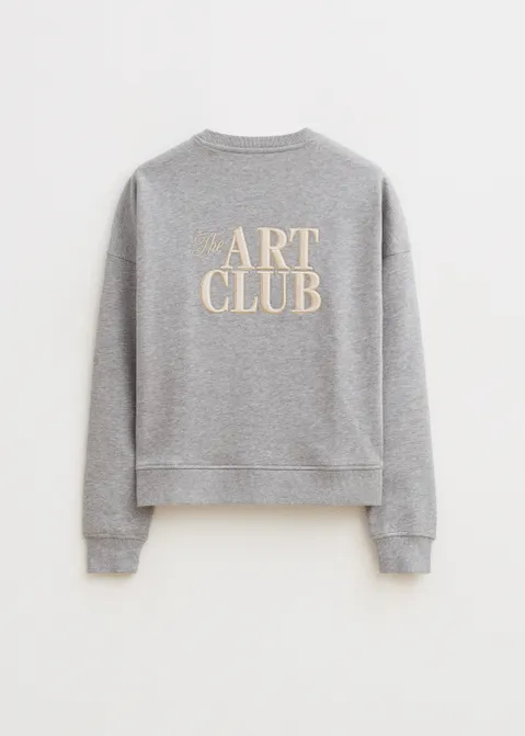 Sweater met print art club grijs (GRS.MEL)