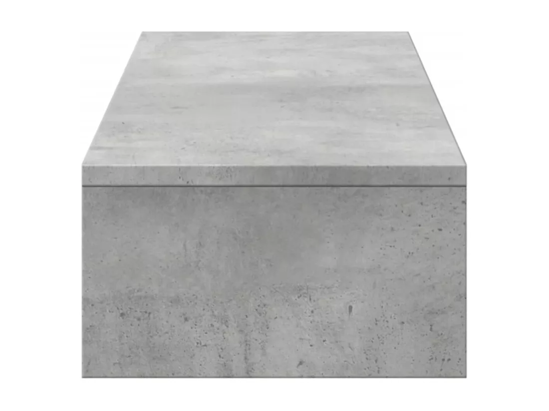 Support de moniteur avec tiroirs gris béton bois d'ingénierie
