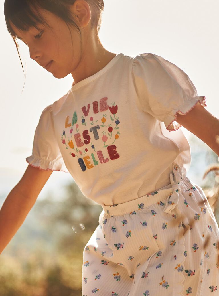 T-shirt écru à manches courtes