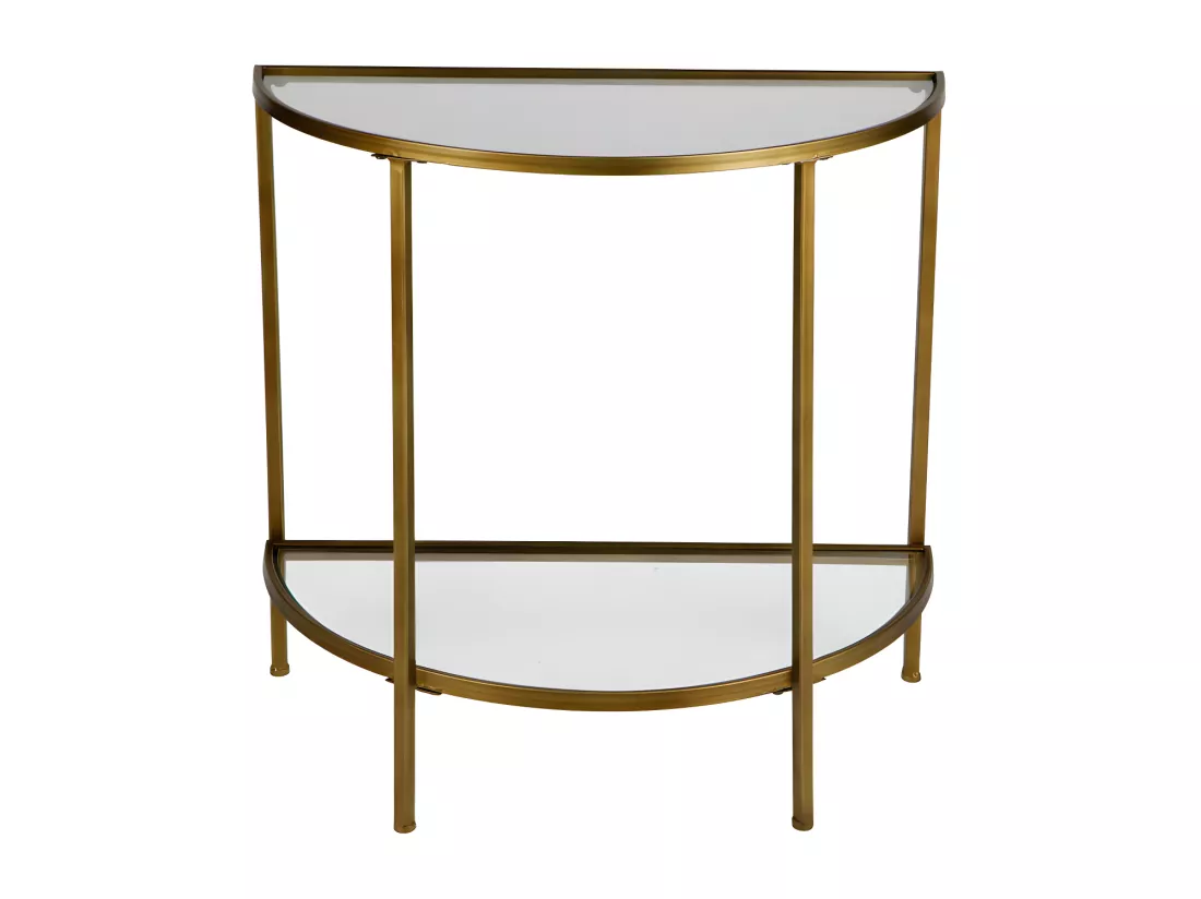 Goddess - Console en métal et verre - Laiton