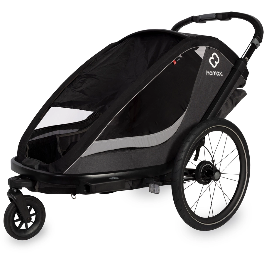 hamax Kinderfahrradanhänger Cocoon Zweisitzer greyblack