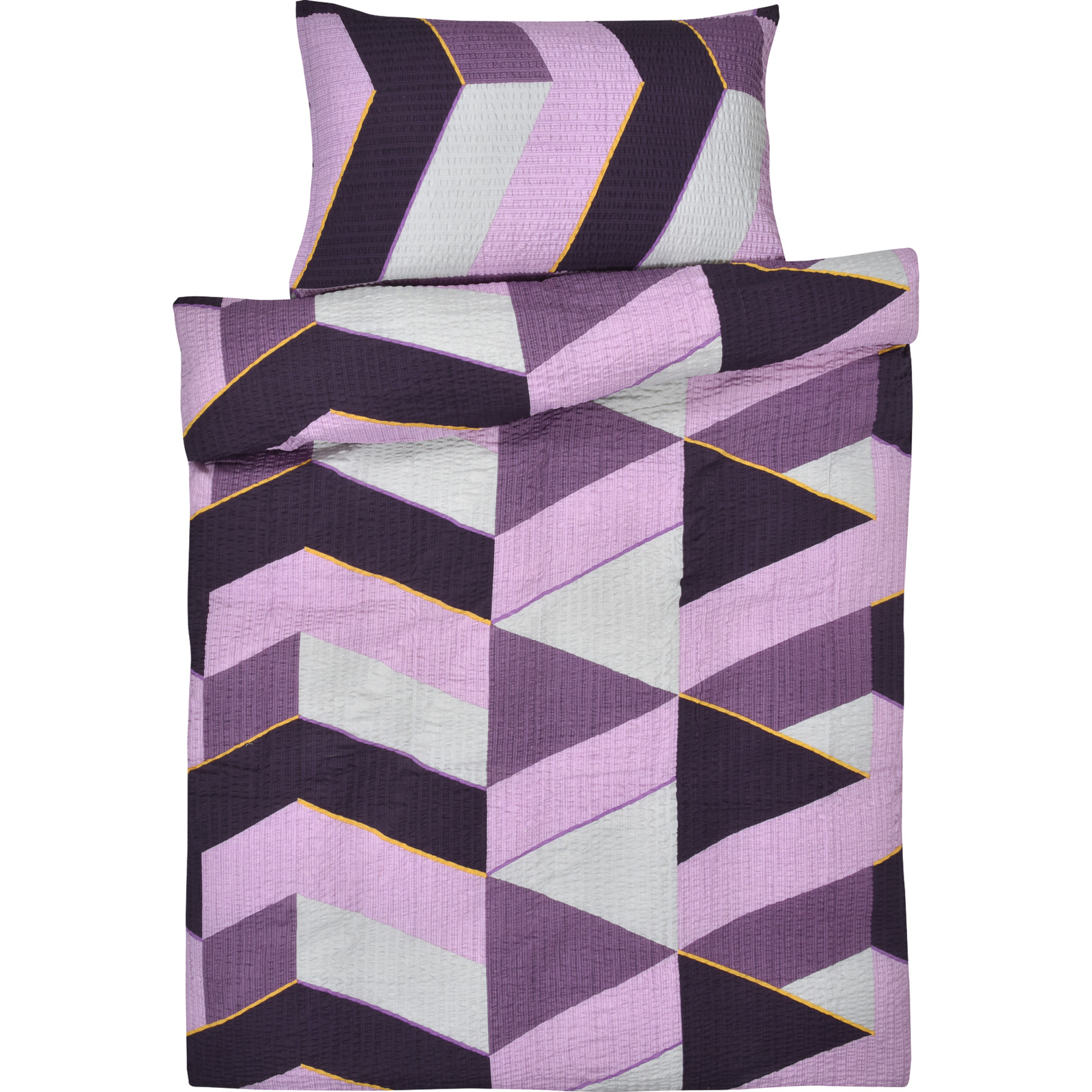 Bettwäsche mit violettem Muster 160x210 65x100 Bettanzug Nord