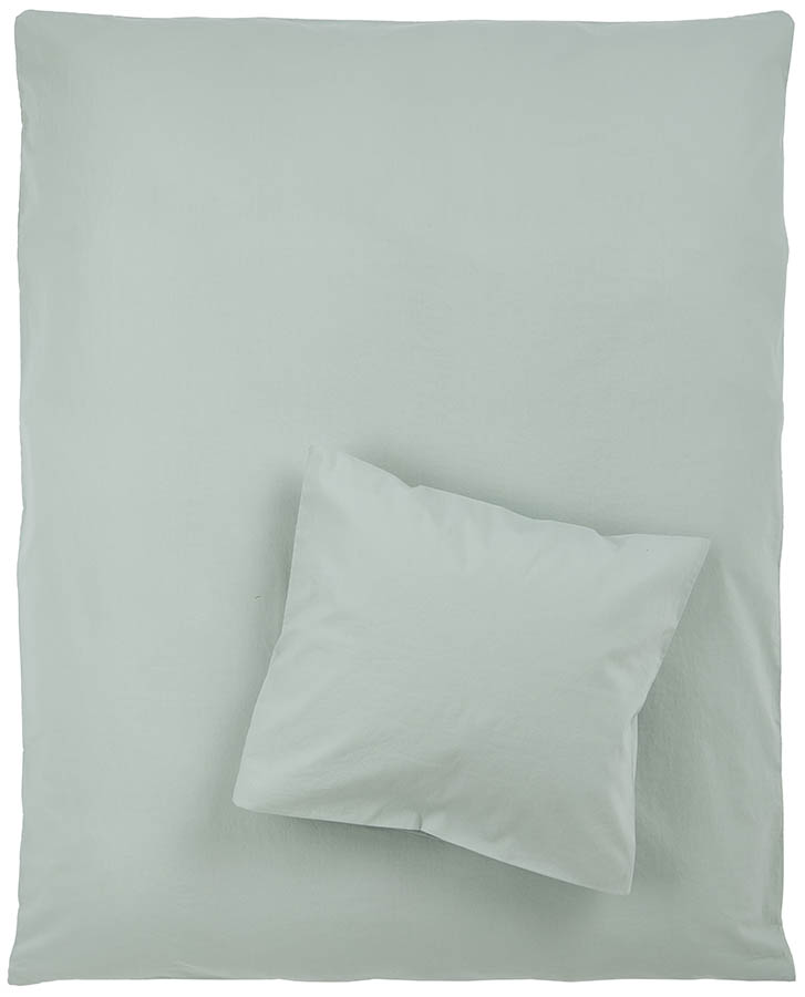 Plain cotton bomullsengesett 80x100 aqua