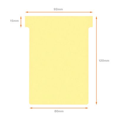 Nobo - 100 Fiches en T - Taille 3 - jaune