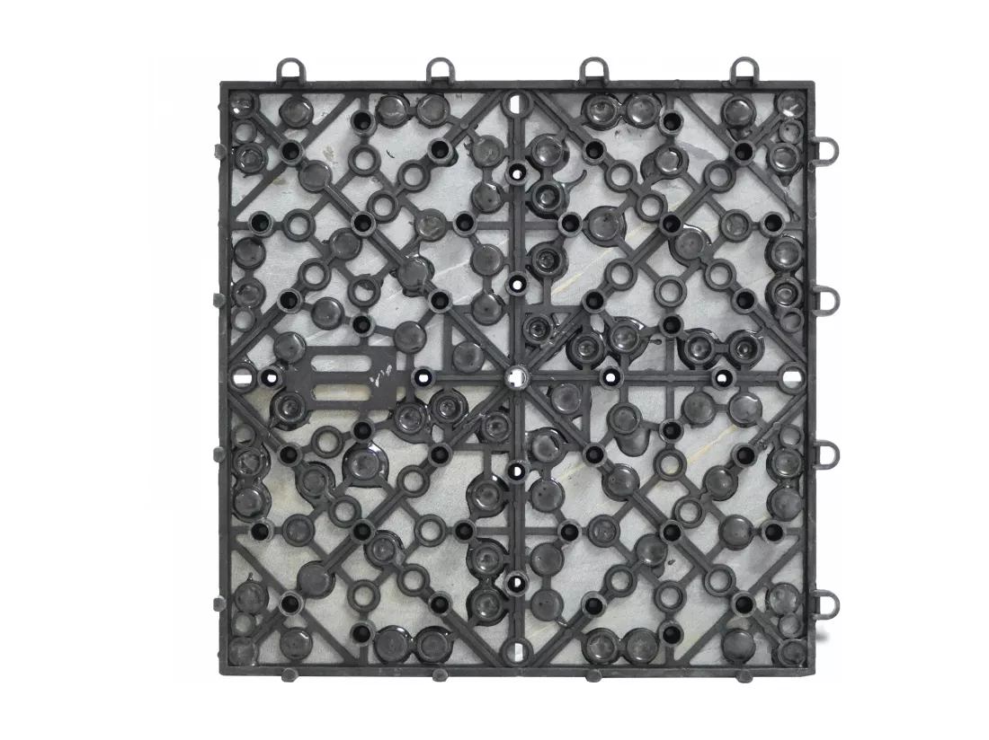 Lot de 16 dalles clipsables en pierre noir