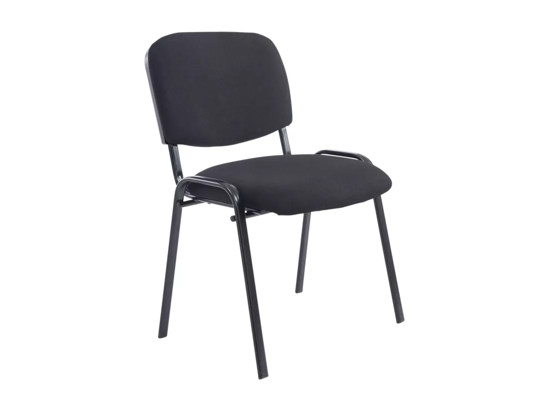 Chaise de conférence - Tissu & Métal noir mat - Noir - XL Ken