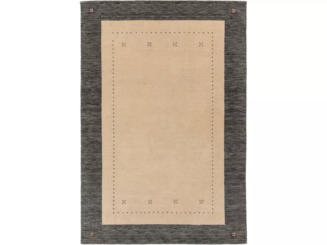 Tapis de laine Jamal Beige/Gris 80x150 cm