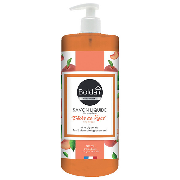 Savon liquide Boldair parfum pêche 500 ml, lot de 12