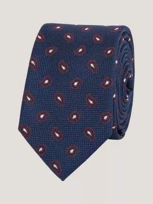Gravata Paisley em tecido Oxford de seda pura