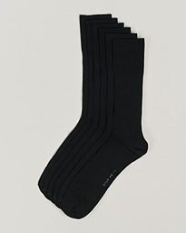 CDLP 6-Pack Cotton Rib Socks Black