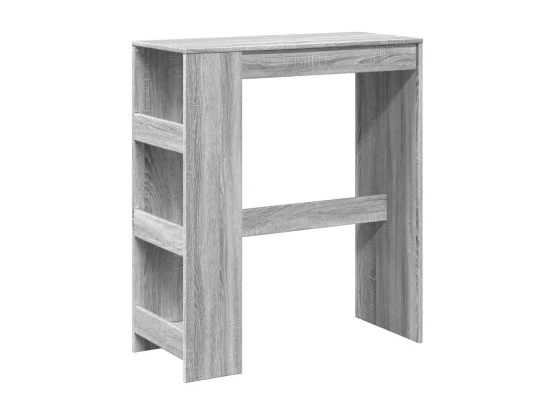 Table de bar avec étagères sonoma gris bois d'ingénierie
