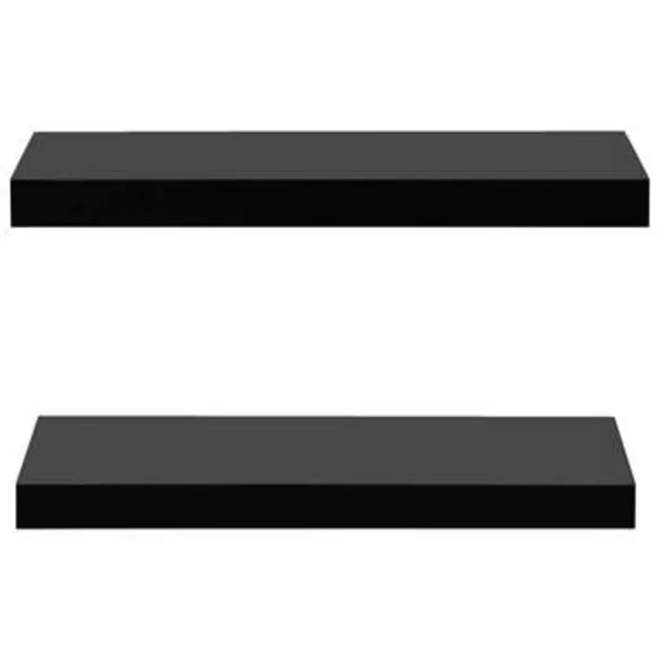 vidaXL - Wandschap - Zwart - MDF - 40 x 20 x 3.8 cm - 2 stuks