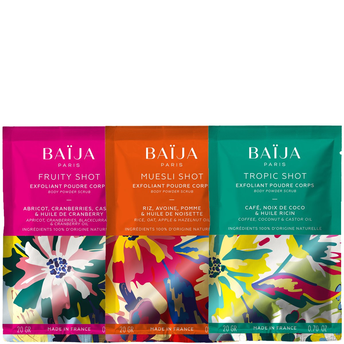 Exfoliants corporels - Muesli, Tropic & Fruity - 3 x 20 g