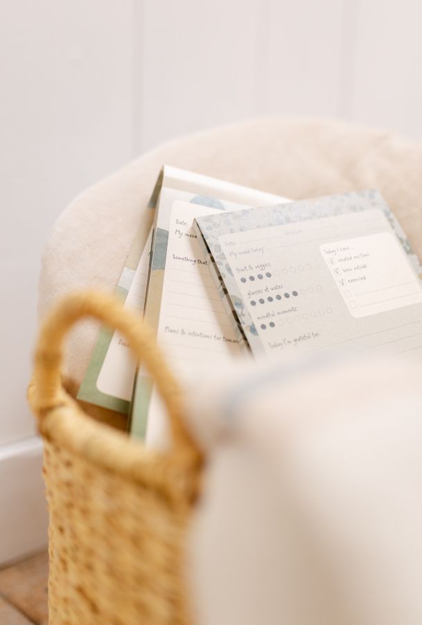 Daily wellness journal, papier, takjes met bladeren, A5