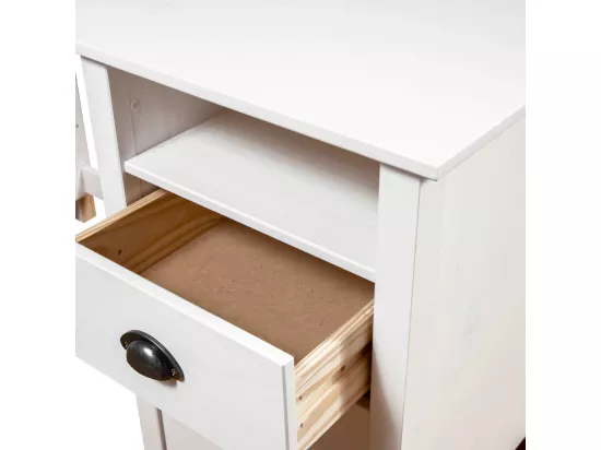 Bureau Hill Blanc 150x50x74 cm Bois de pin solide