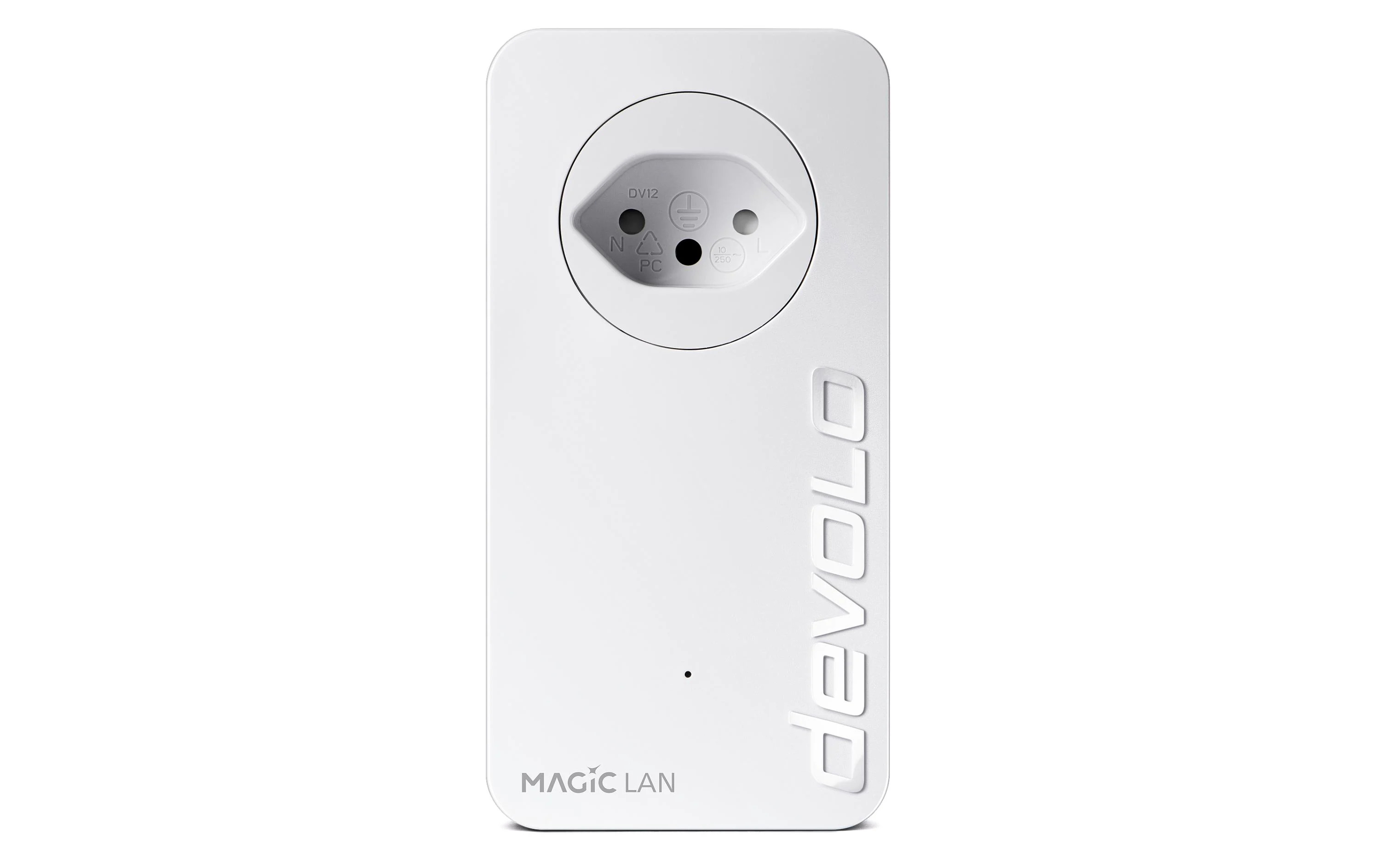 (2er Set) (1200Mbit/s) Magic 1 LAN 1-1-2 Gigabit Netzwerk Erweiterung Powerline Adapter mit Steckdose und RJ45 (8298) - Weiss