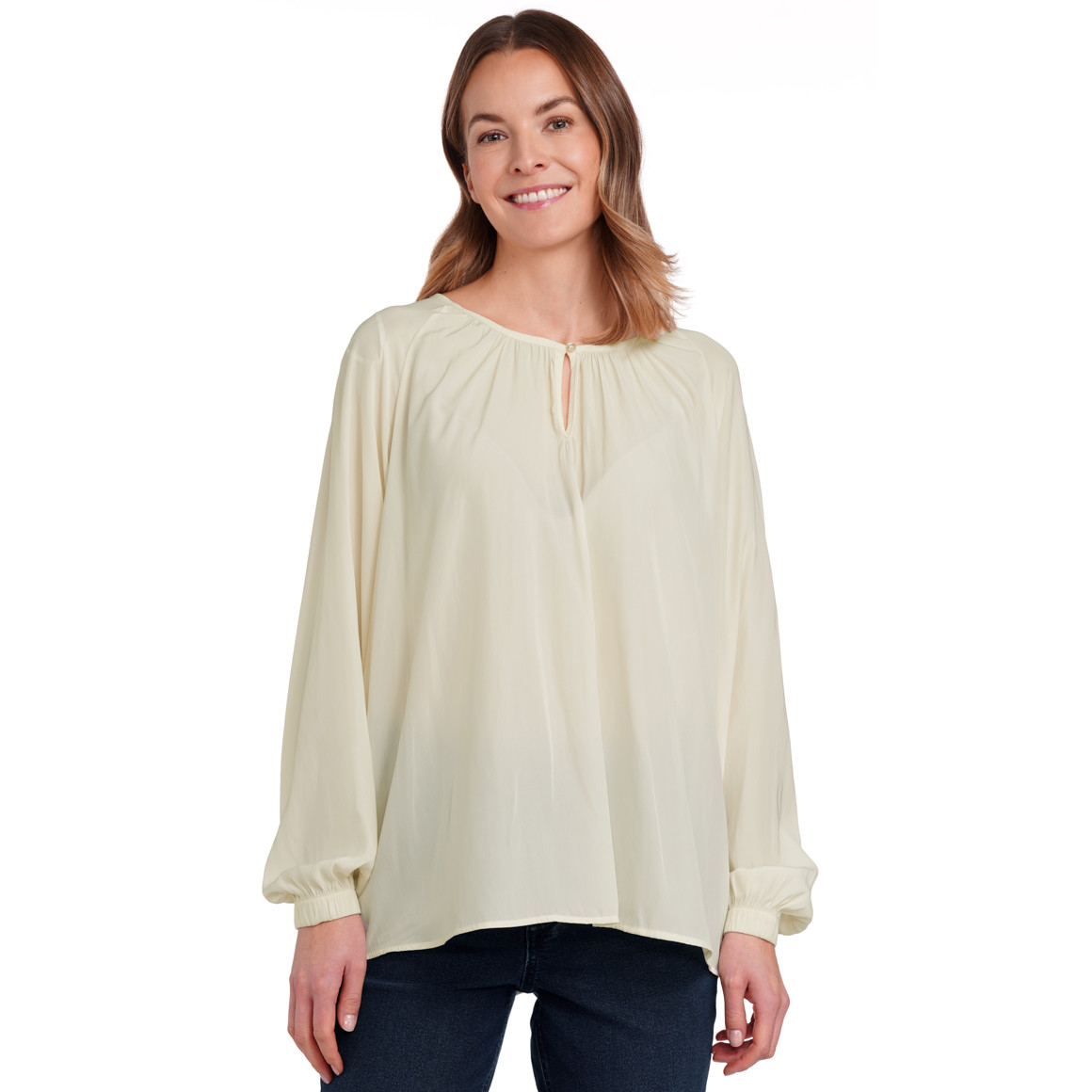 Gina Benotti Damen Bluse in Unifarben beige