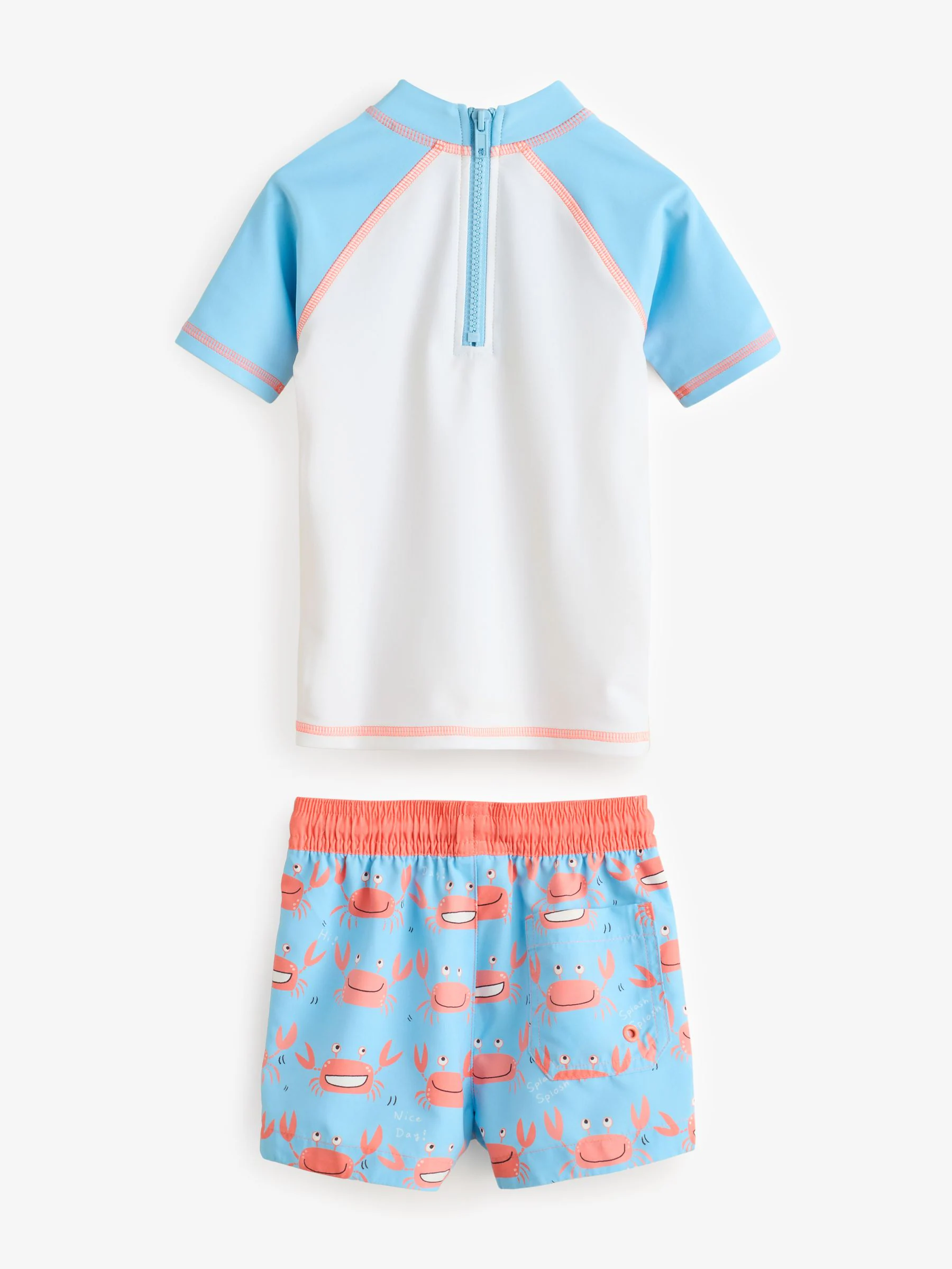 Blauw-witte krab - Set van surfhemdje en shorts (3 mnd - 7 jr)