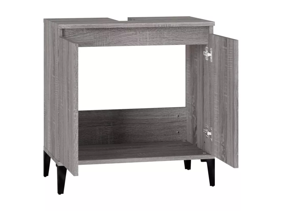 Meuble d'évier sonoma gris 58x33x60 cm bois d'ingénierie