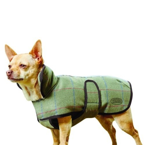 Casaco para cães Weatherbeeta Tweed II, cor verde-oliva