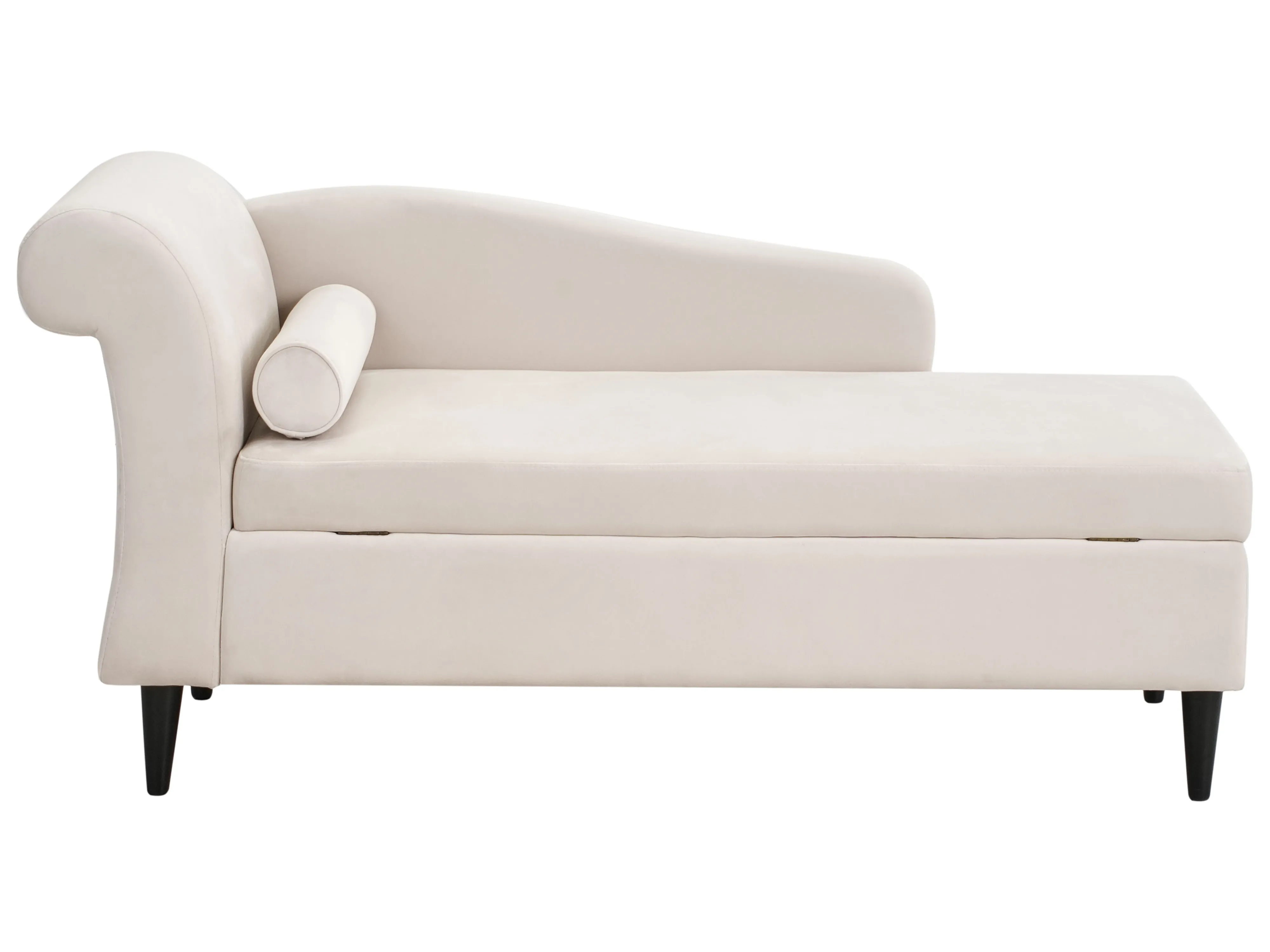 Linkszijdige chaise longue LUIRO Fluweel Beige met opbergruimte