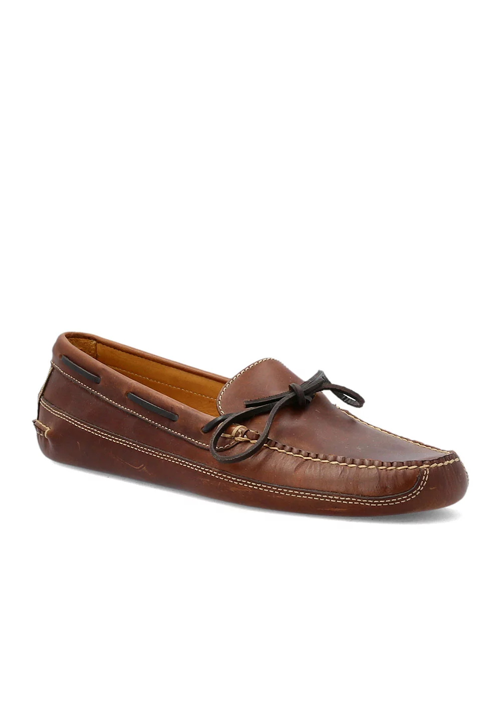 SLIPPERS CUIR MARRON
