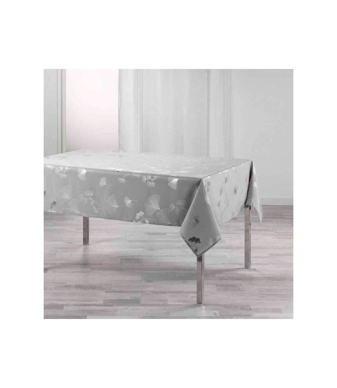 Nappe Imprimée Bloomy 150x240cm Gris