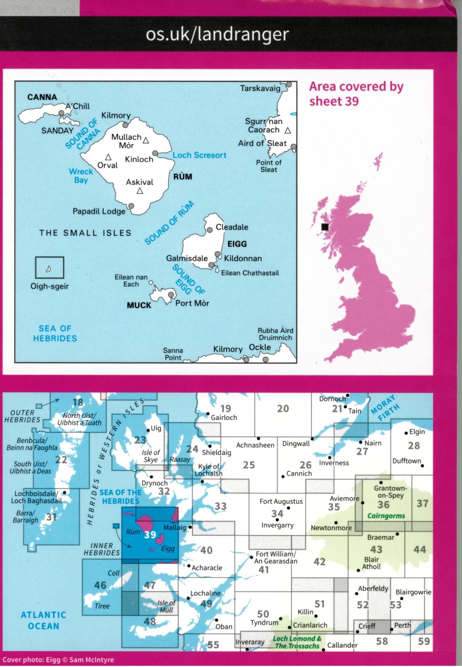 ORDNANCE SURVEY - 39 GB RUM EIGG MUCK CANNA 1 50 000