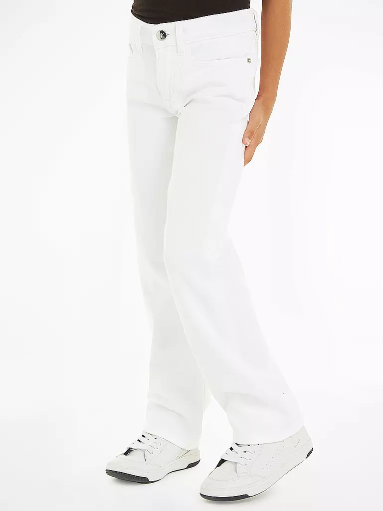 CALVIN KLEIN JEANS Mädchen Jeans Straight Fit  weiss