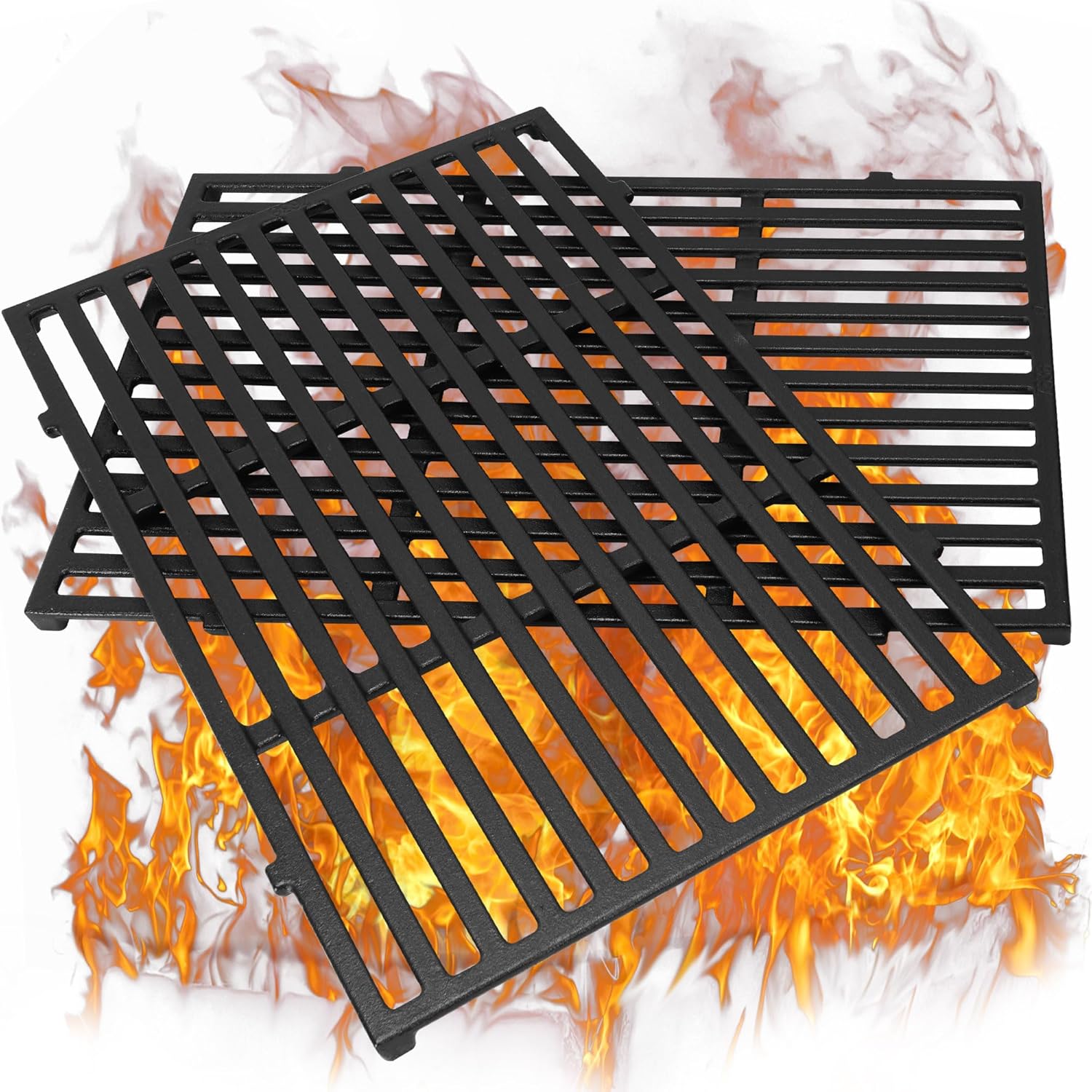 17,5 Zoll Grillroste für Weber Spirit Grillteile, Spirit 300 Serie Teile E310 E215 E320 S310 S320 S315 Gasgrill Grillroste Gusseisen Grillroste Ersatz für Weber 7638 7639