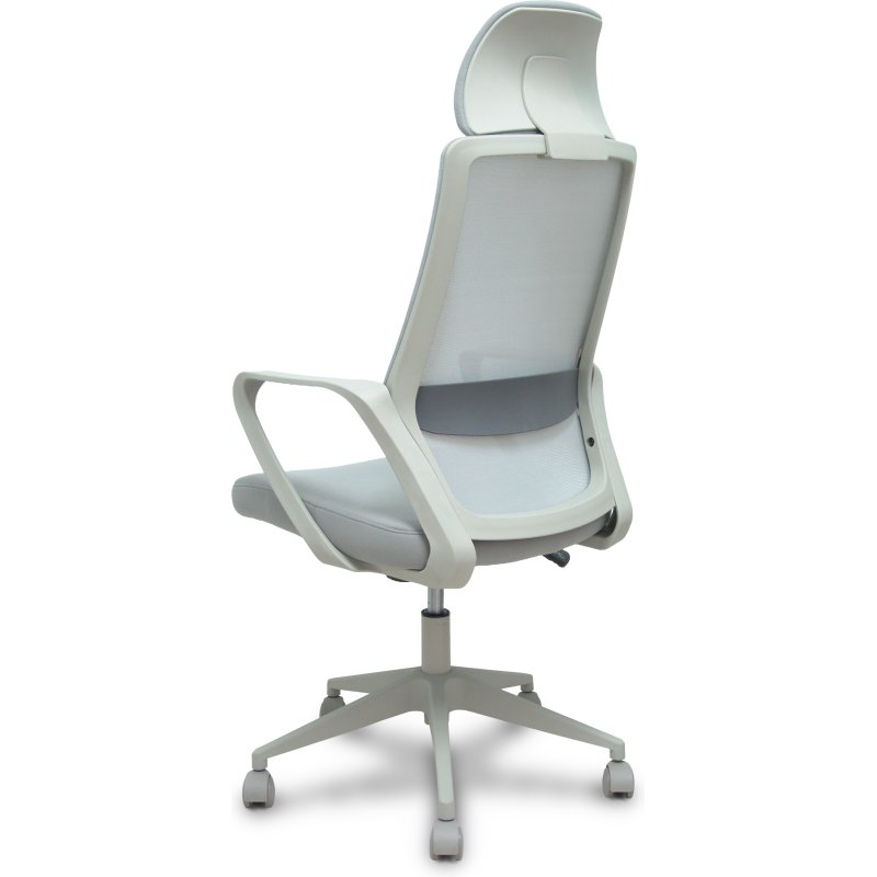 Chaise de bureau Pro534 avec dossier en résille, assise en tissu, base pyramidale, roulettes en nylon