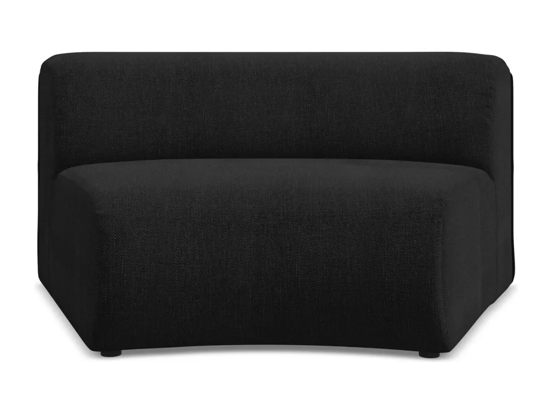 Fauteuil d'angle pour canapé modulable en tissu chenille - noir - EKAHI